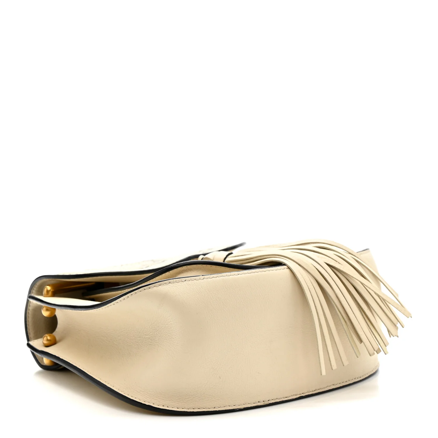 Calfskin Embossed Small Hudson Shoulder Bag Off White - Image 4