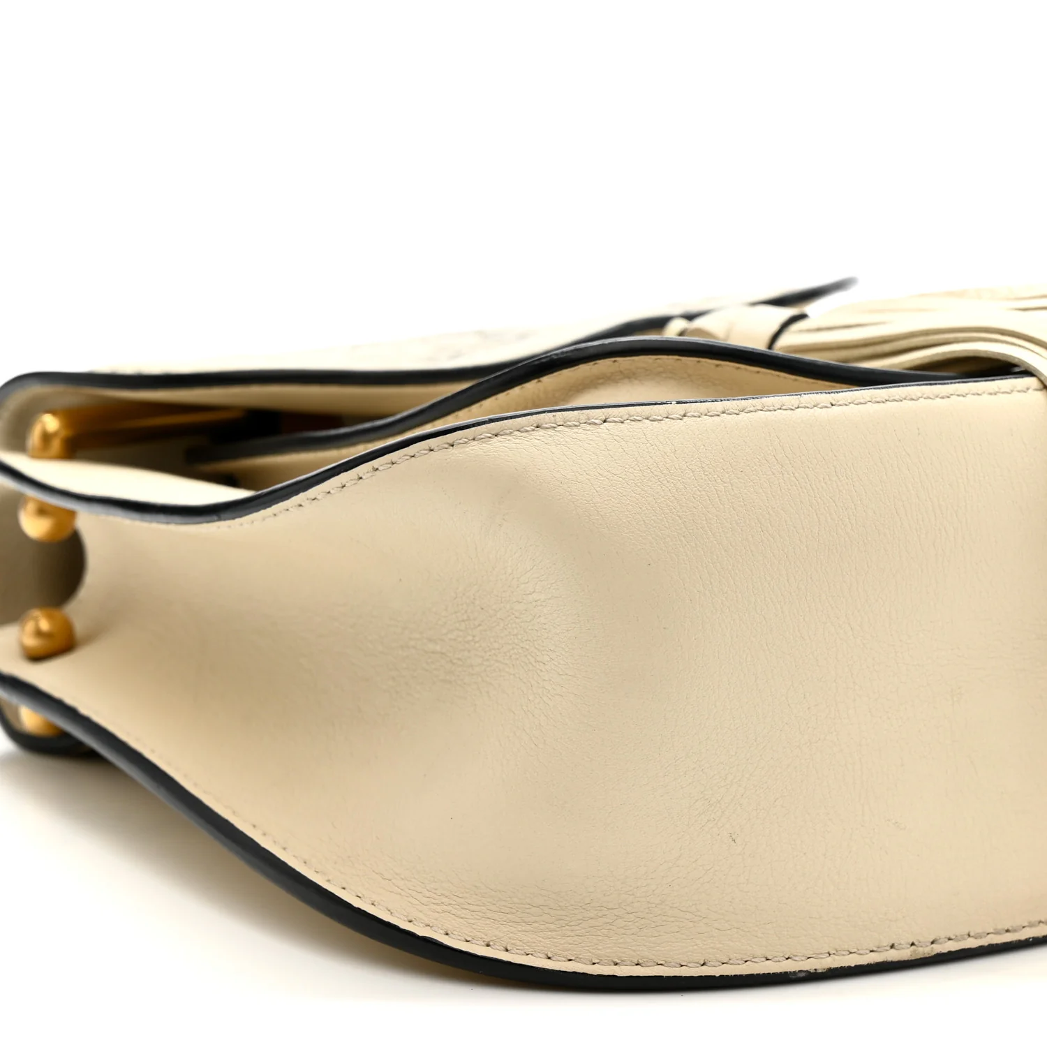 Calfskin Embossed Small Hudson Shoulder Bag Off White - Image 9