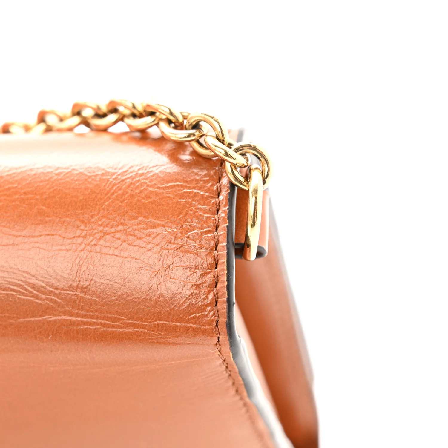 Calfskin Iconic Flap Wallet On Chain Clay Brown - Image 16