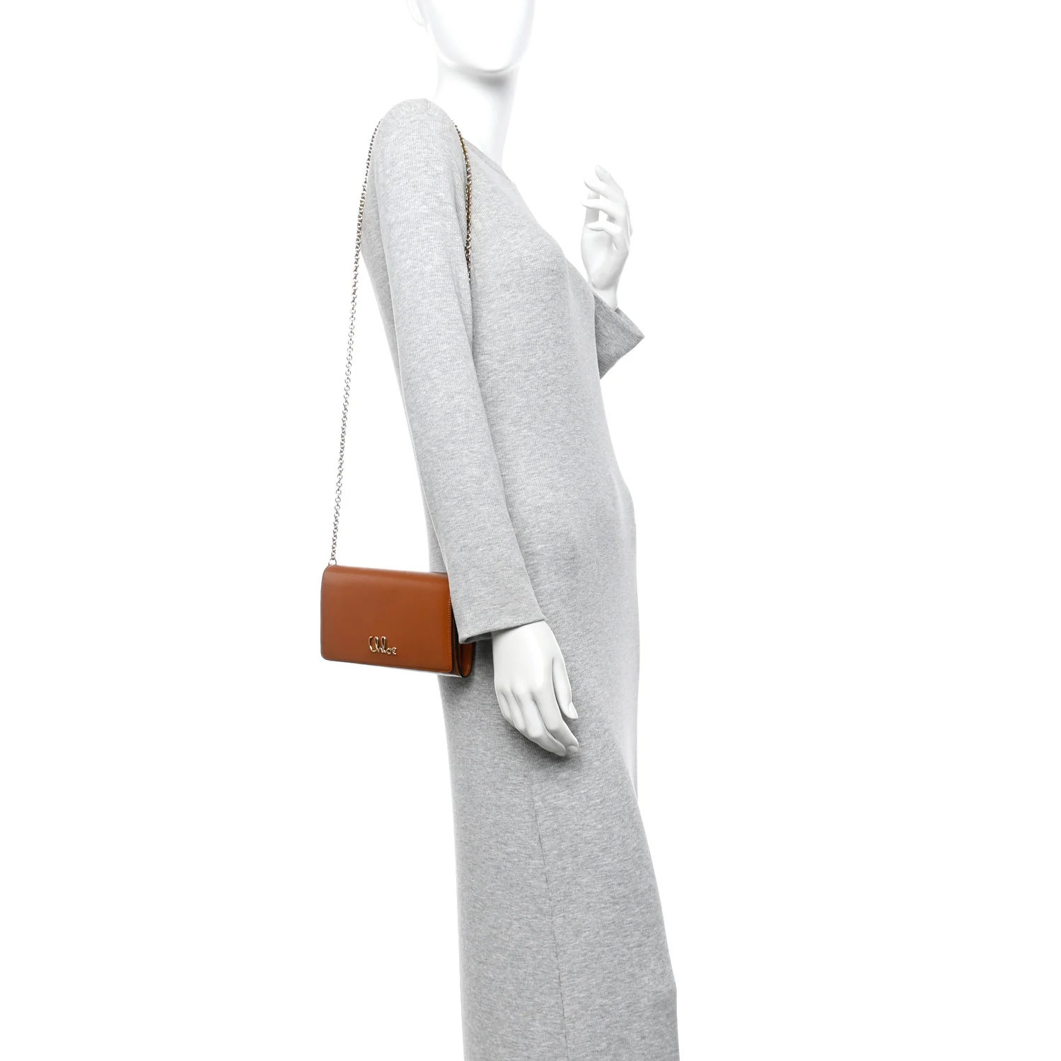 Calfskin Iconic Flap Wallet On Chain Clay Brown - Image 2