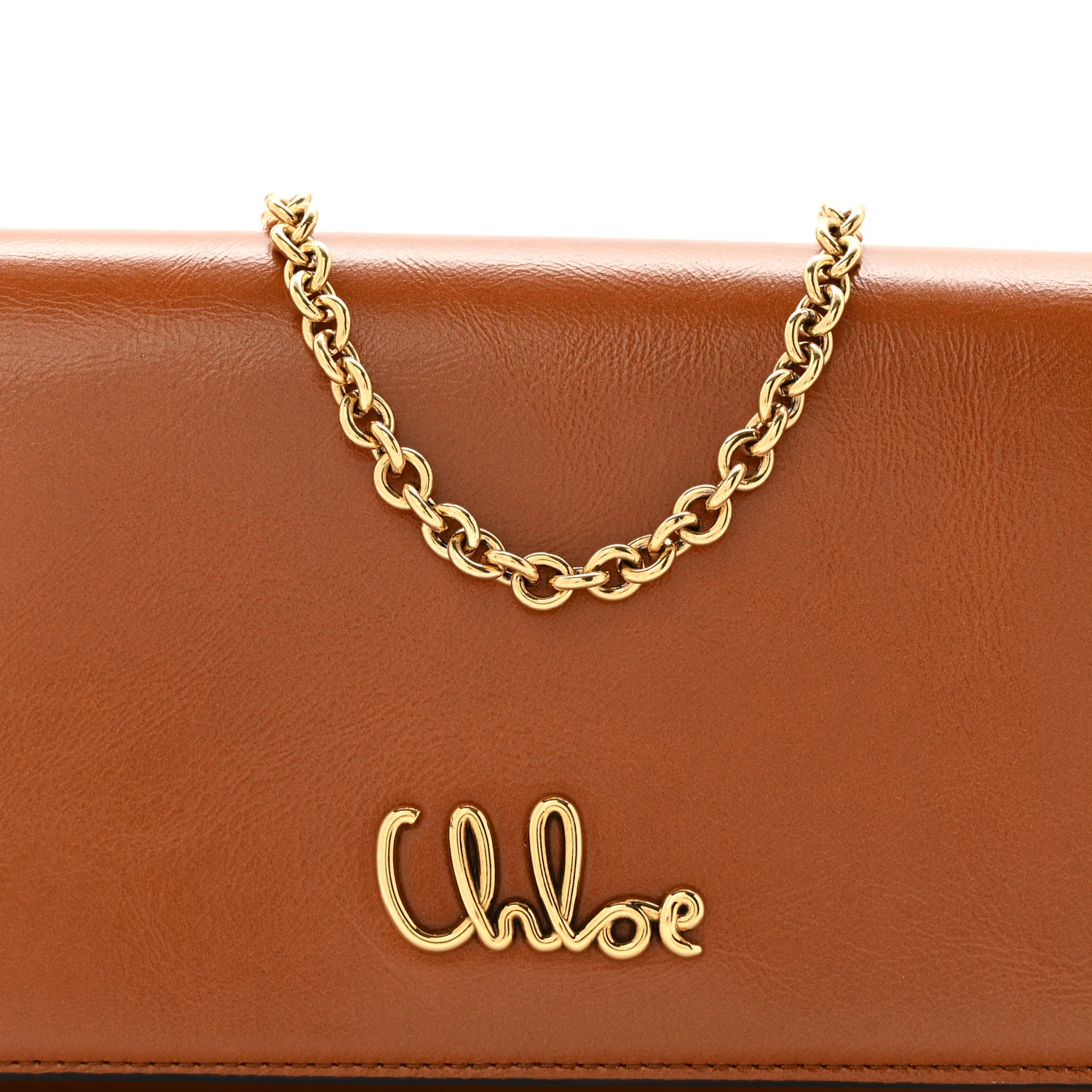 Calfskin Iconic Flap Wallet On Chain Clay Brown - Image 8