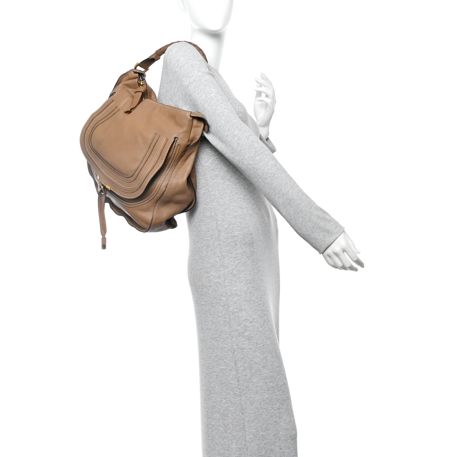 Calfskin Large Marcie Hobo Nut - Image 3