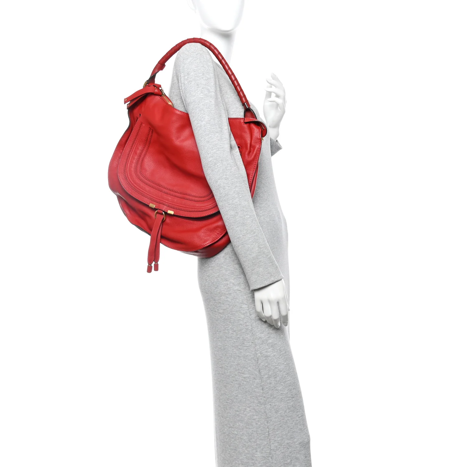 Calfskin Large Marcie Hobo Red - Image 2