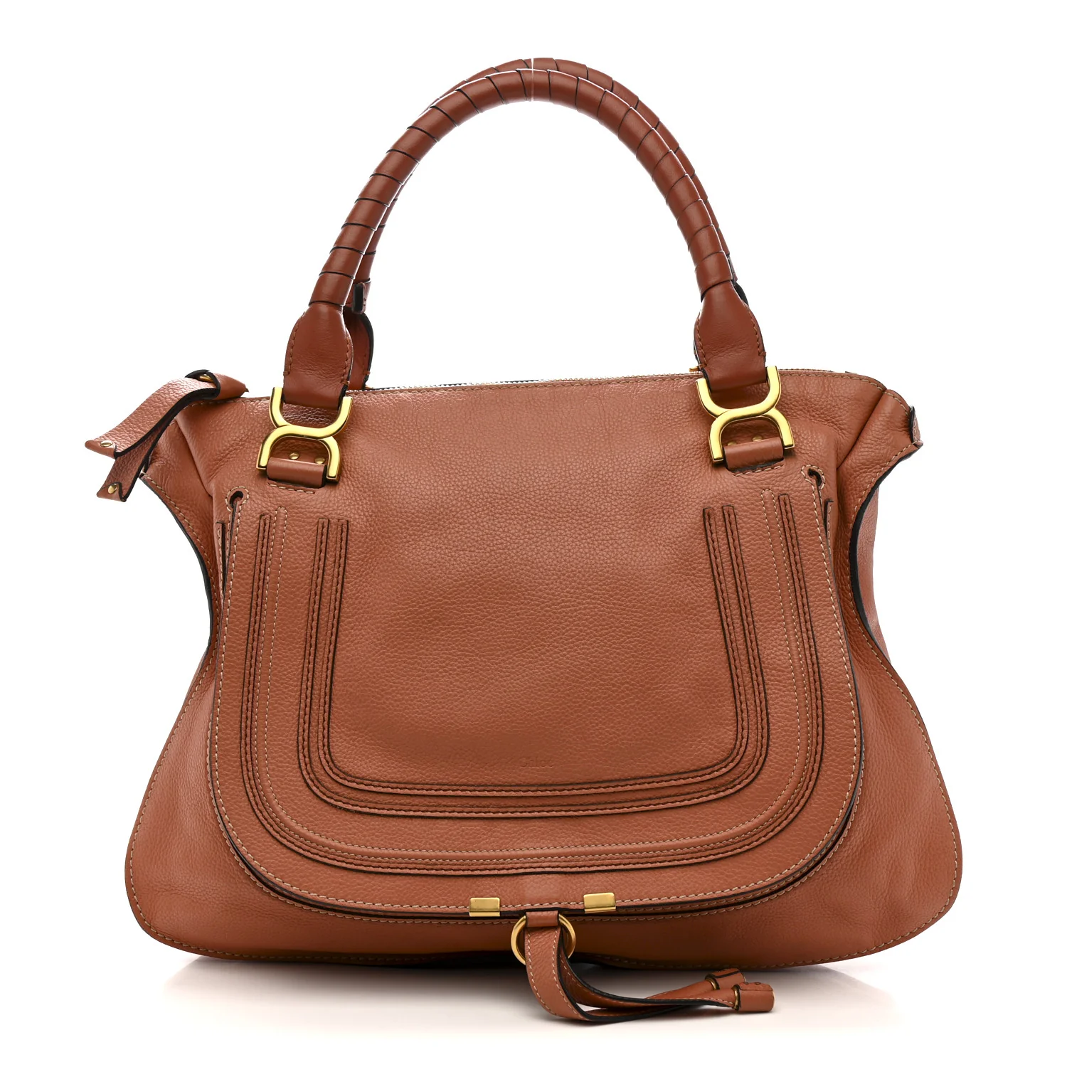 Calfskin Large Marcie Satchel Coral