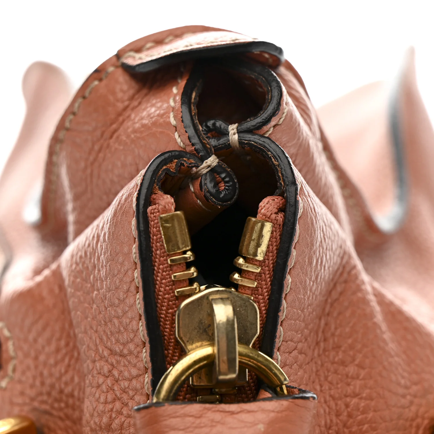 Calfskin Large Marcie Satchel Coral - Image 12