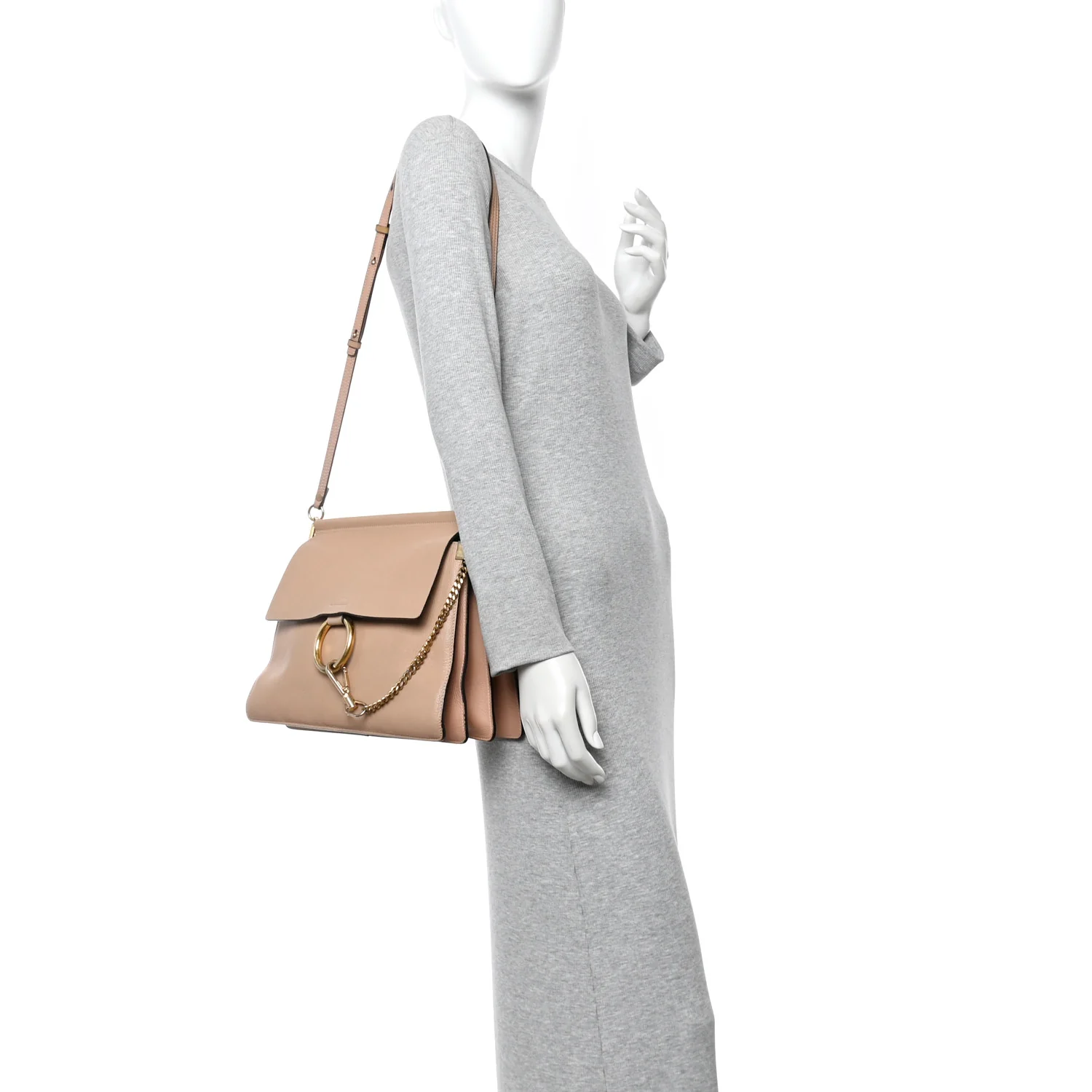 Calfskin Medium Faye Shoulder Bag Biscotti Beige - Image 2
