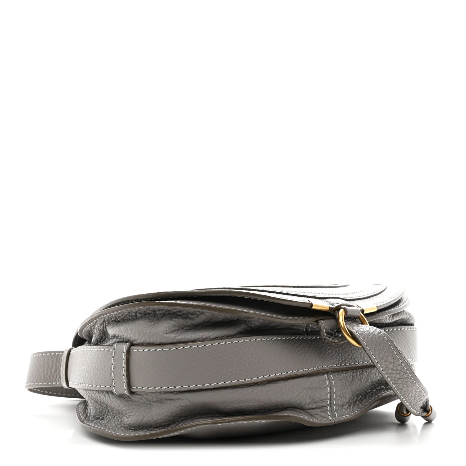 Calfskin Medium Marcie Round Crossbody Bag Cashmere Grey - Image 7