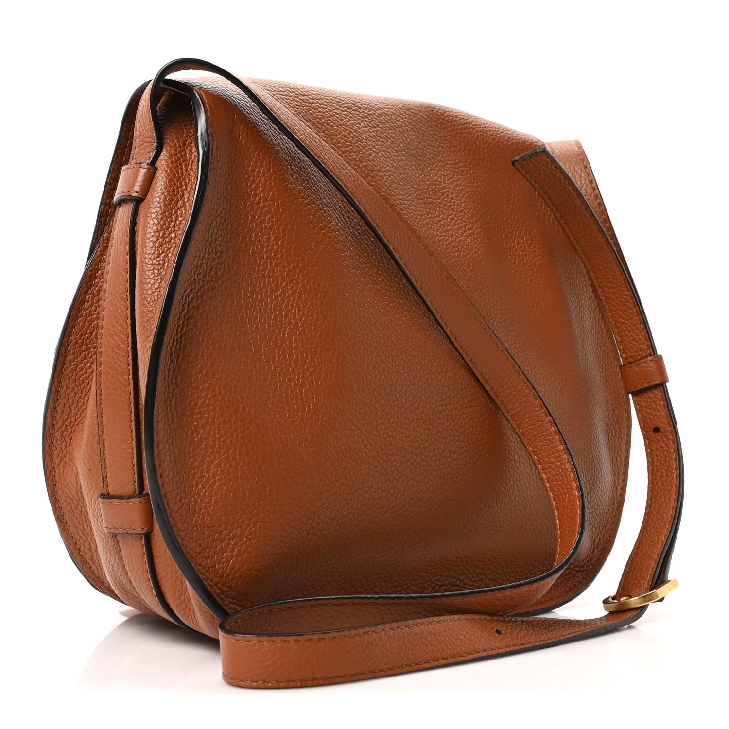 Calfskin Medium Marcie Round Crossbody Bag Tan - Image 4