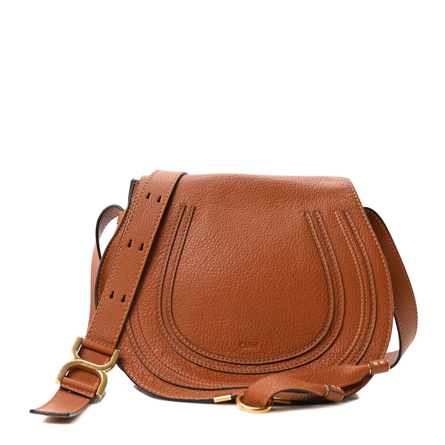 Calfskin Medium Marcie Round Crossbody Bag Tan