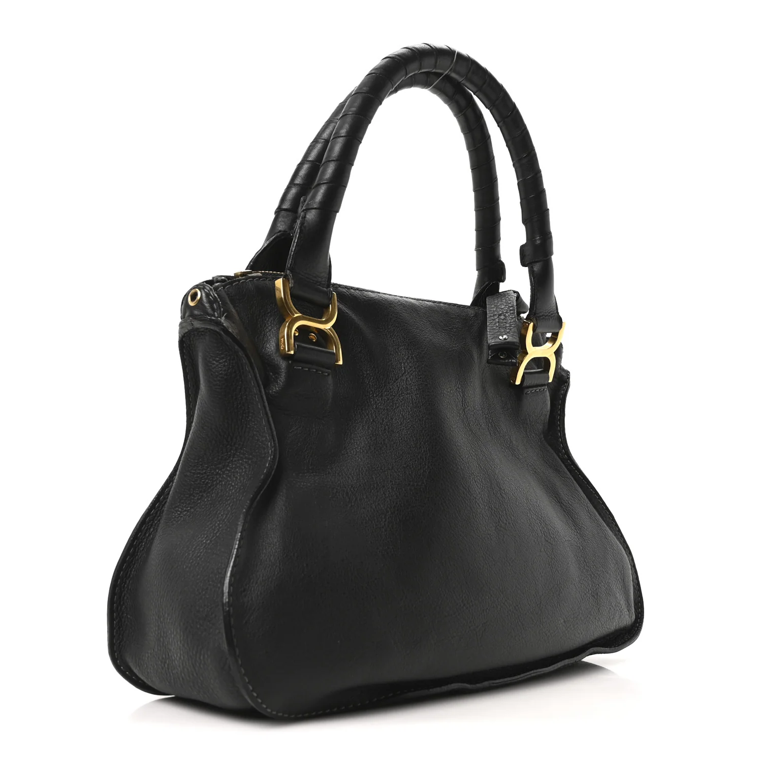 Calfskin Medium Marcie Satchel Black - Image 3