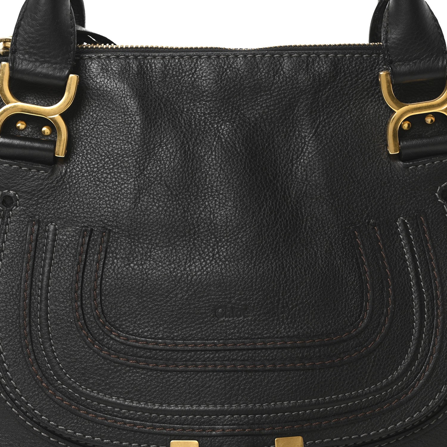Calfskin Medium Marcie Satchel Black - Image 8