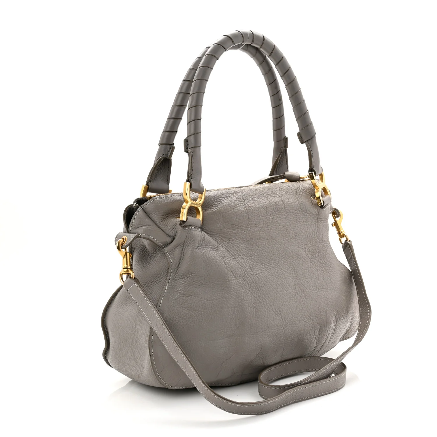 Calfskin Medium Marcie Satchel Cashmere Grey - Image 3