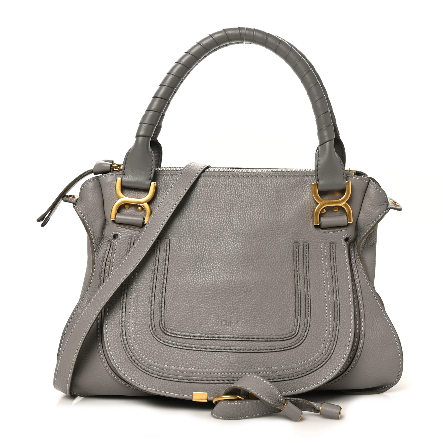 Calfskin Medium Marcie Satchel Cashmere Grey