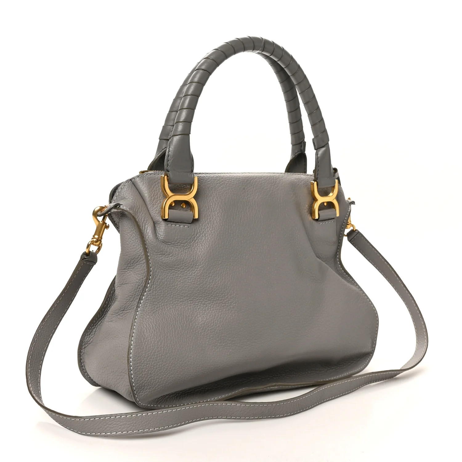 Calfskin Medium Marcie Satchel Cashmere Grey - Image 3