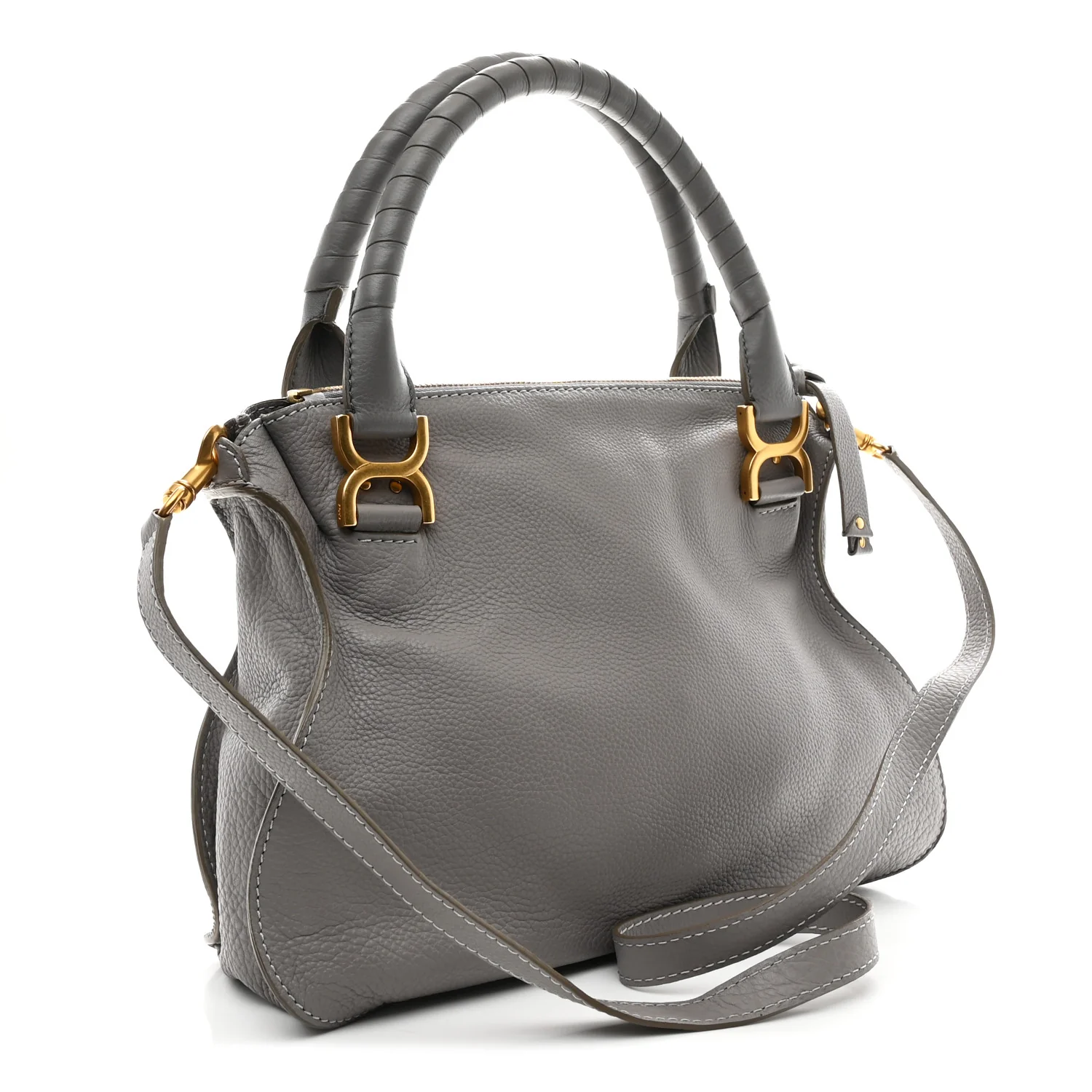 Calfskin Medium Marcie Satchel Cashmere Grey - Image 3