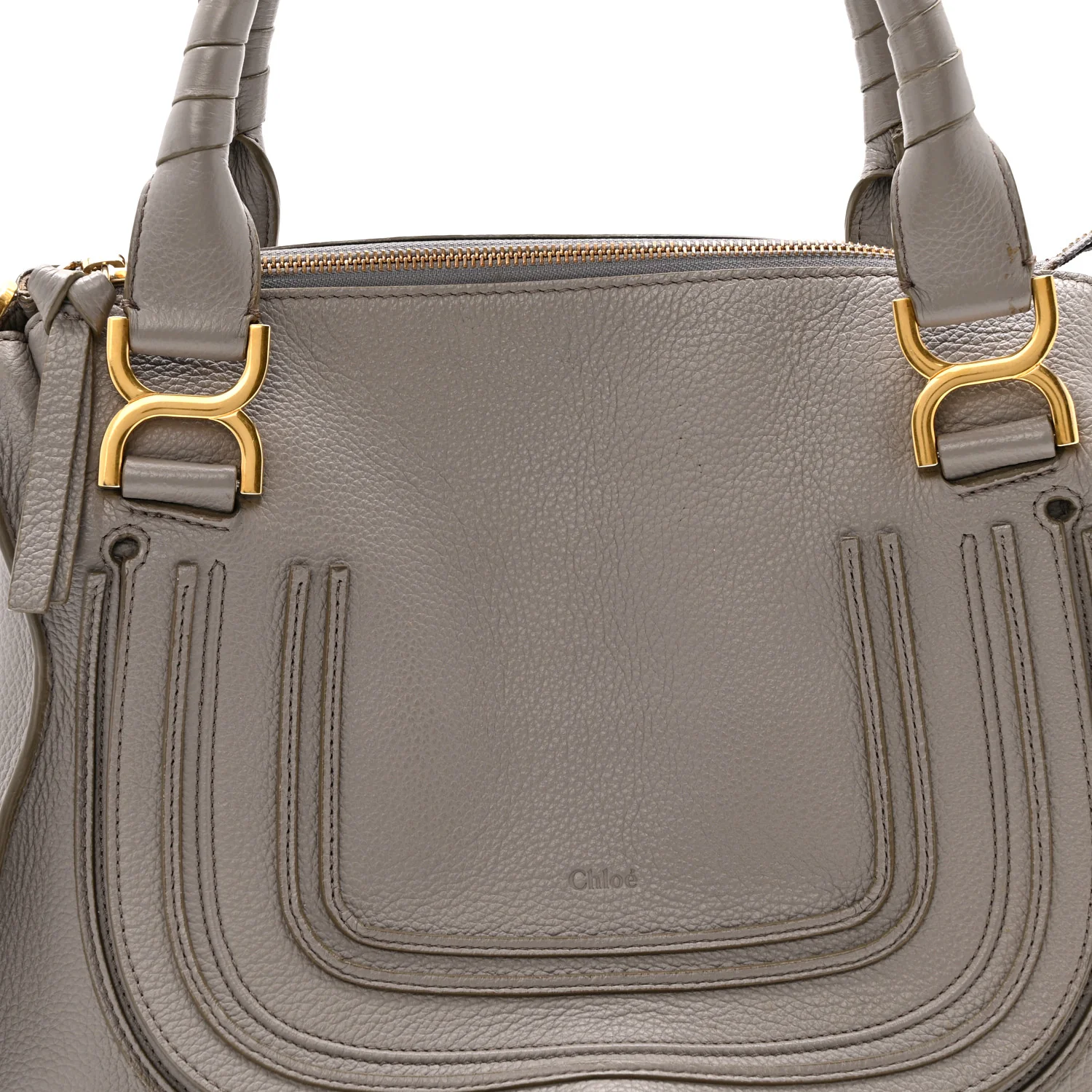Calfskin Medium Marcie Satchel Cashmere Grey - Image 8
