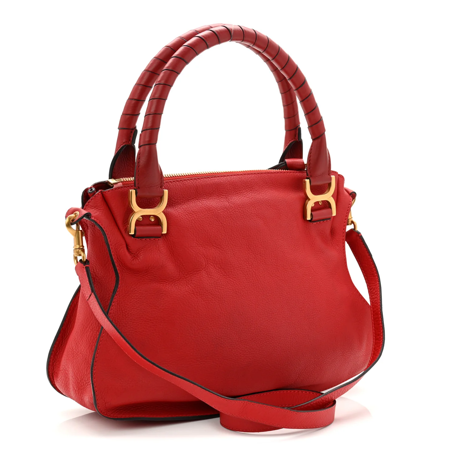 Calfskin Medium Marcie Satchel Red - Image 3