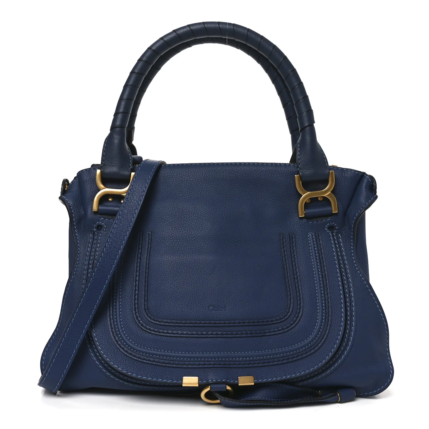 Calfskin Medium Marcie Satchel Scuba Blue