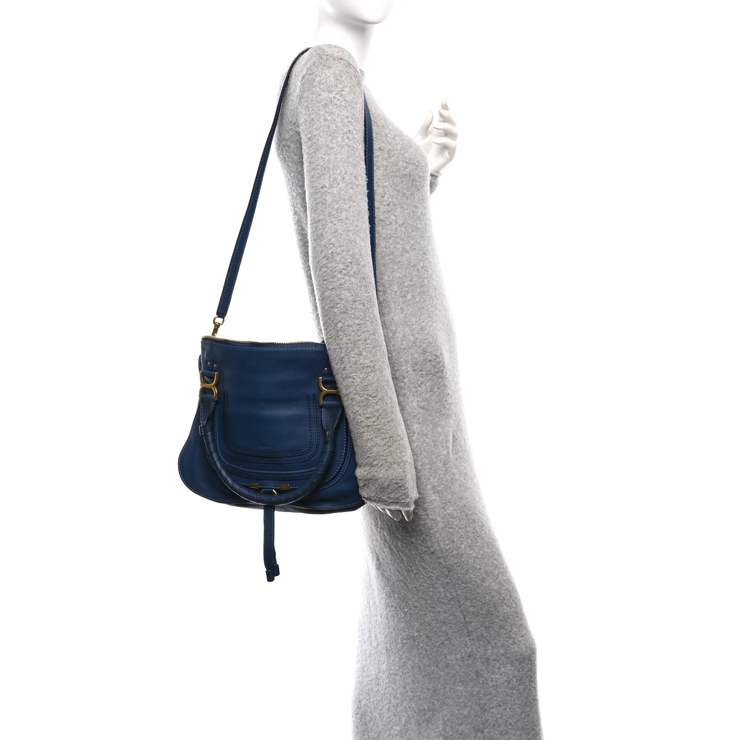 Calfskin Medium Marcie Satchel Scuba Blue - Image 2