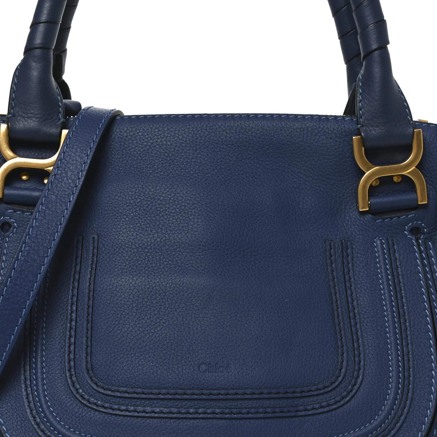 Calfskin Medium Marcie Satchel Scuba Blue - Image 8