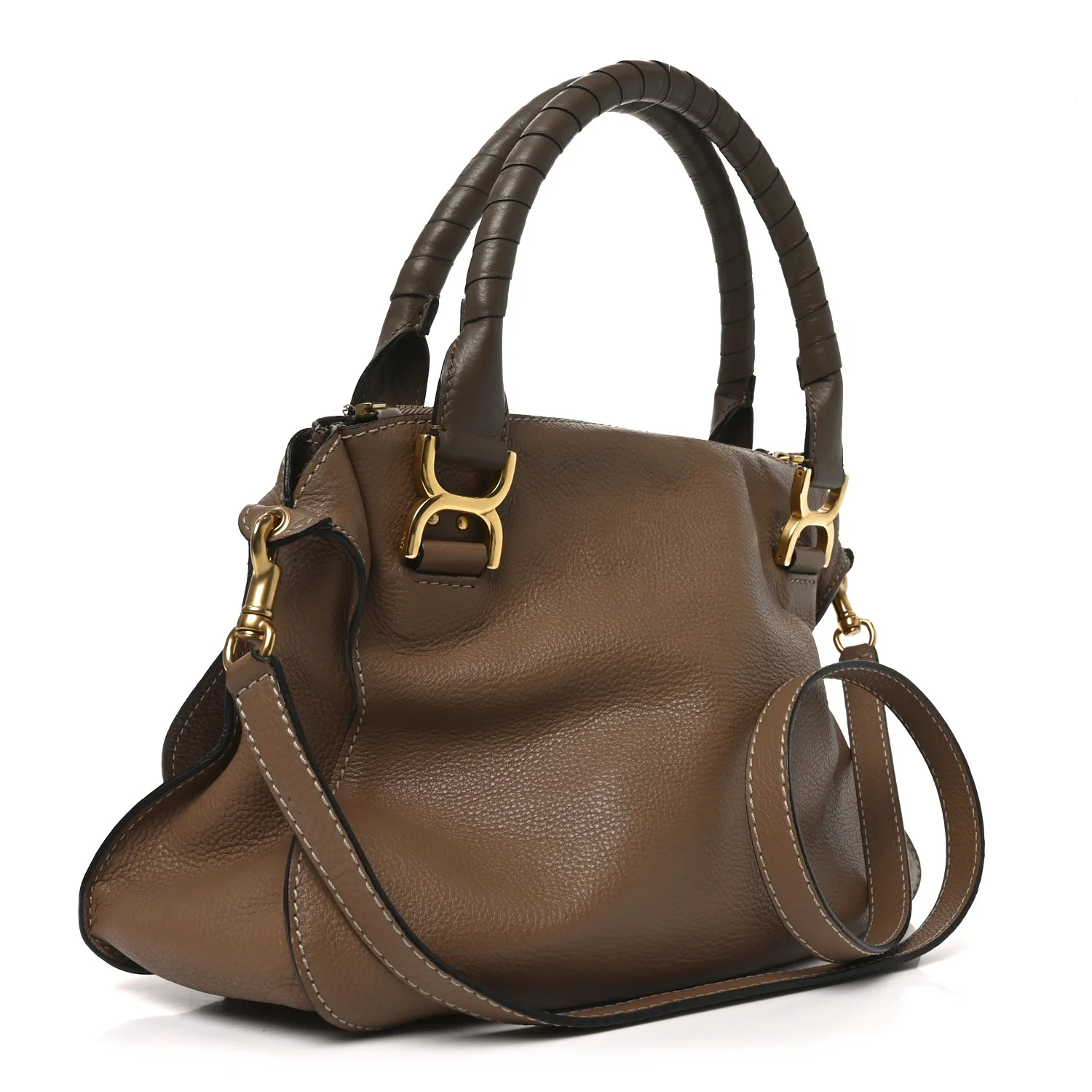 Calfskin Medium Marcie Satchel Tan - Image 3