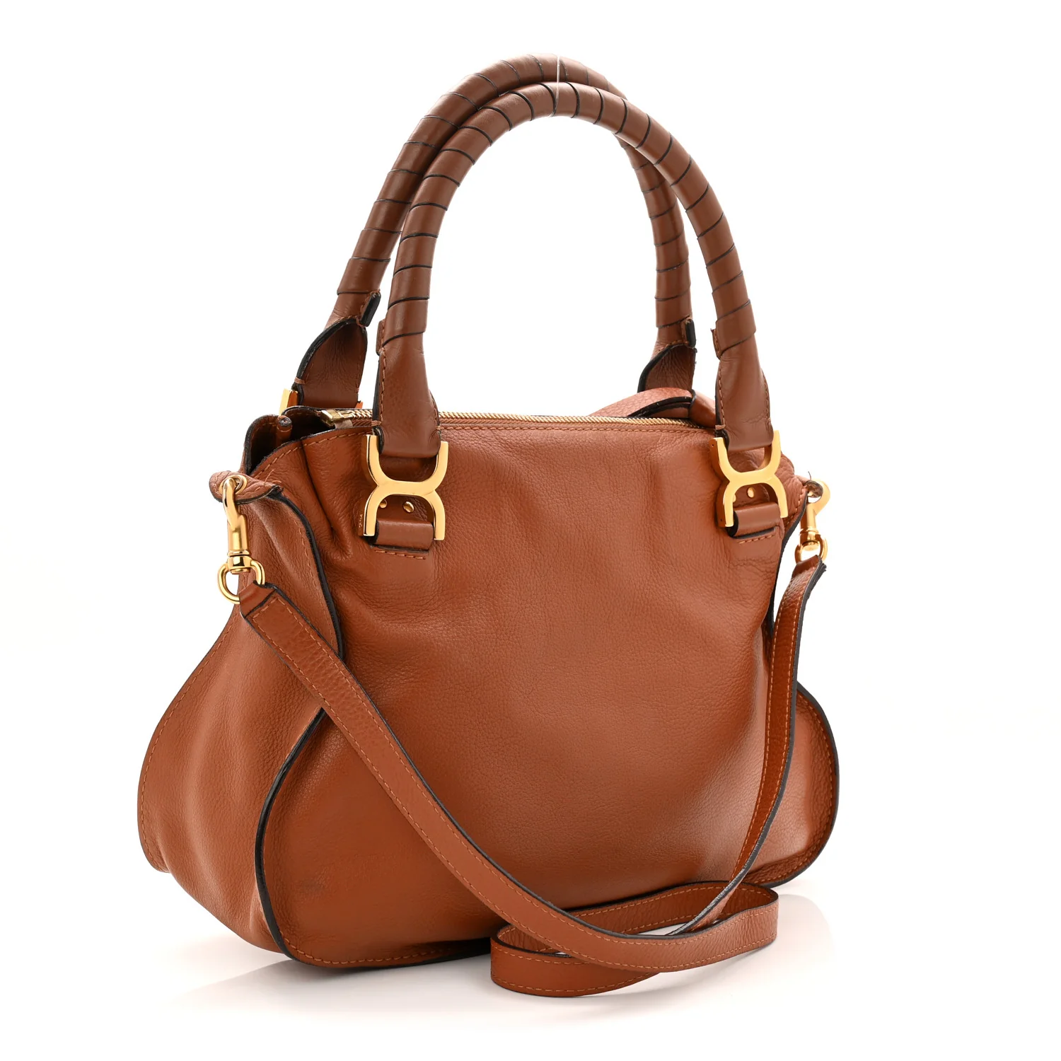 Calfskin Medium Marcie Satchel Tan - Image 3