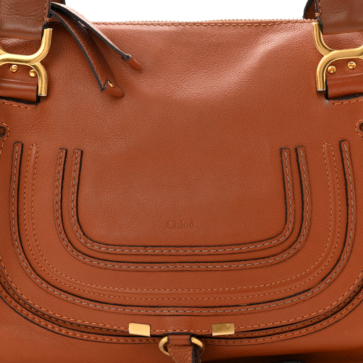 Calfskin Medium Marcie Satchel Tan - Image 8