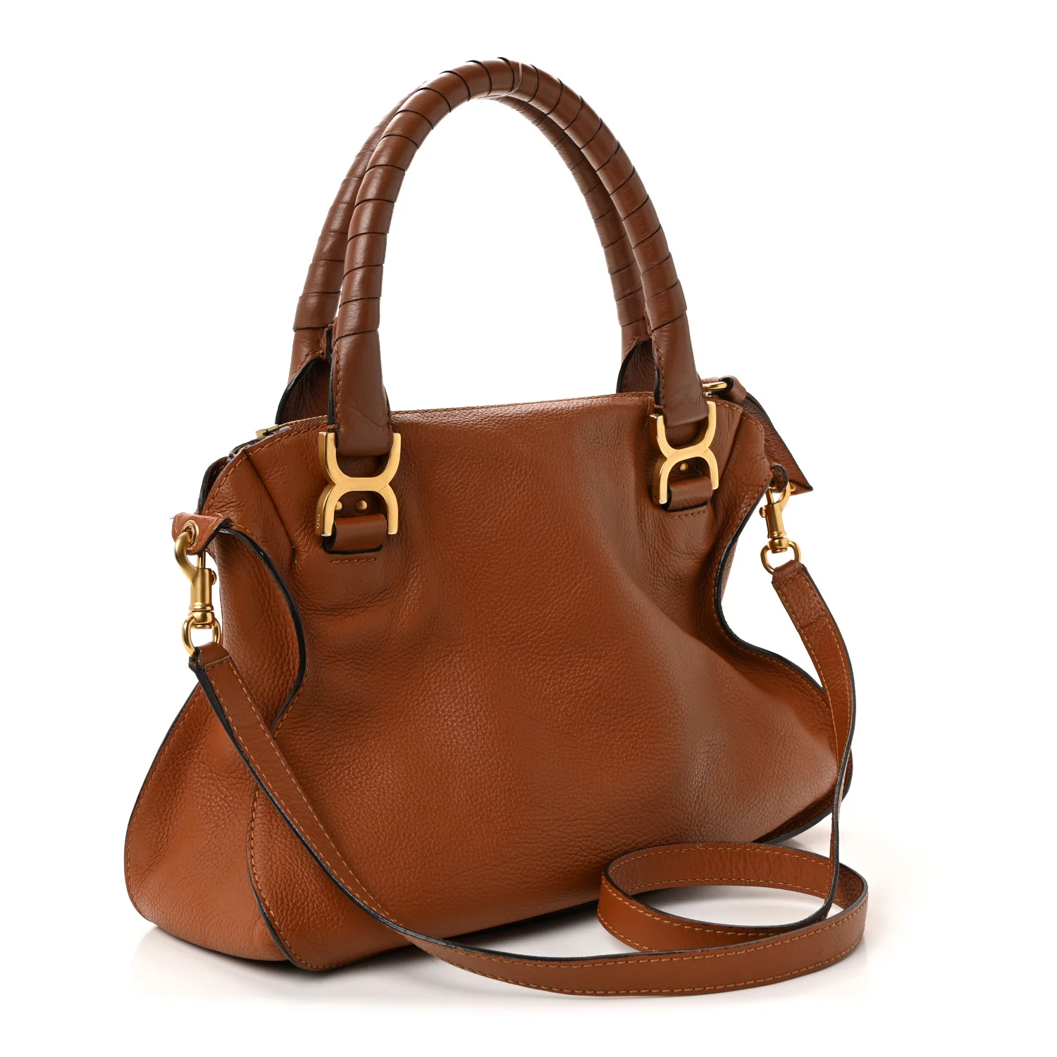Calfskin Medium Marcie Satchel Tan - Image 5