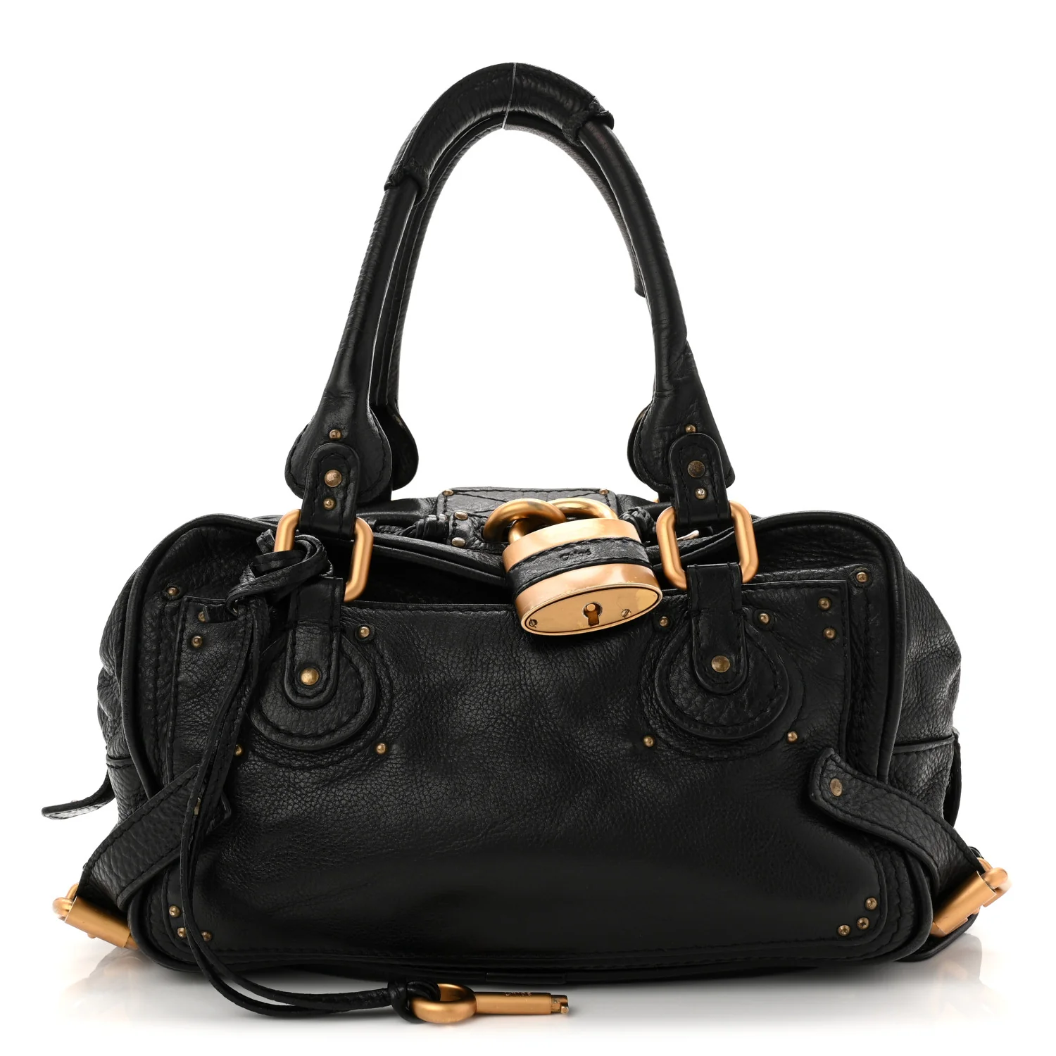 Calfskin Medium Paddington Satchel Black