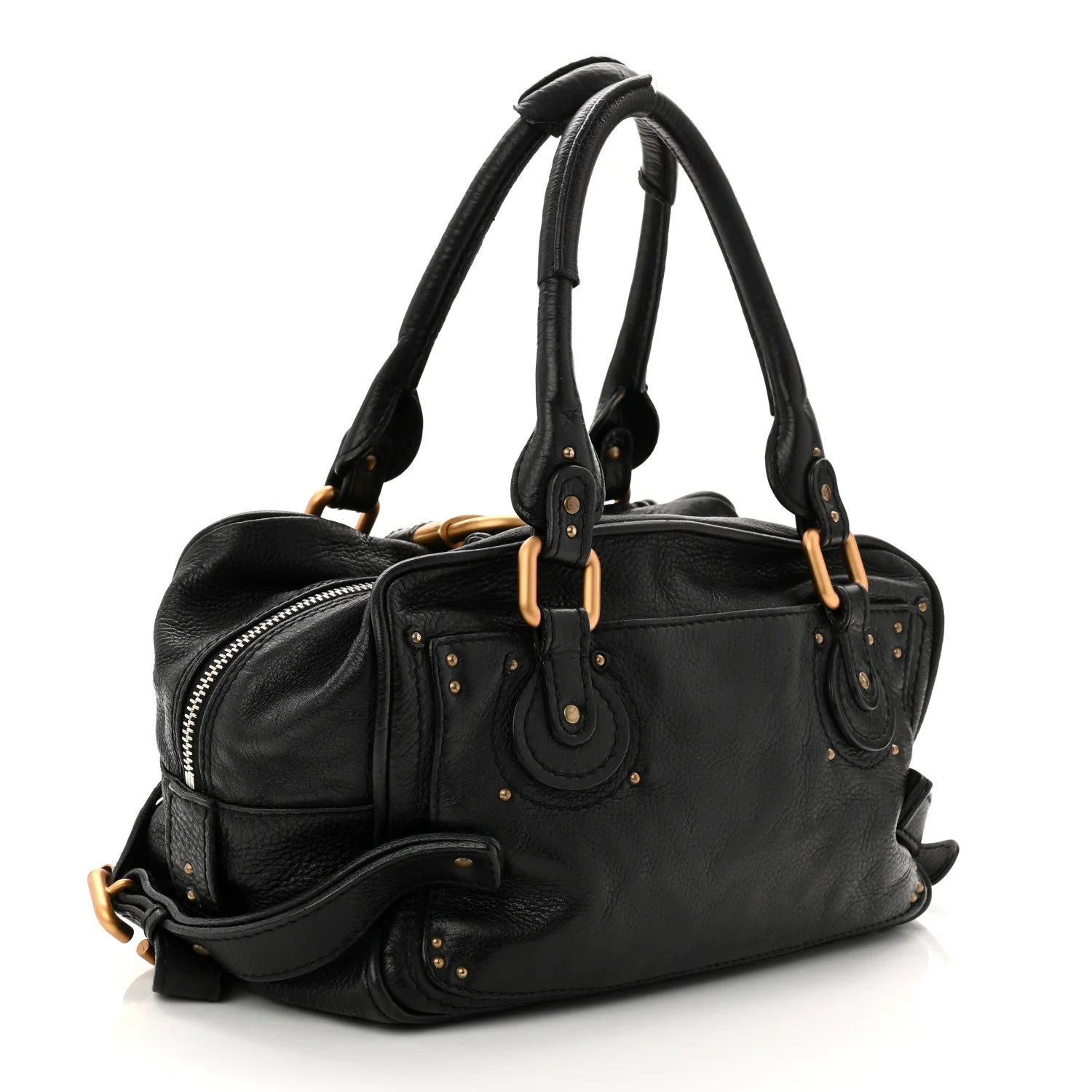 Calfskin Medium Paddington Satchel Black - Image 3