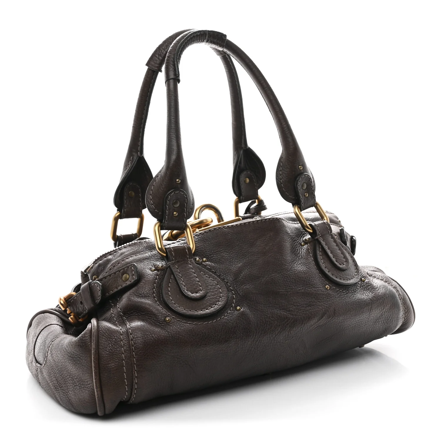 Calfskin Medium Paddington Satchel Chocolate - Image 3