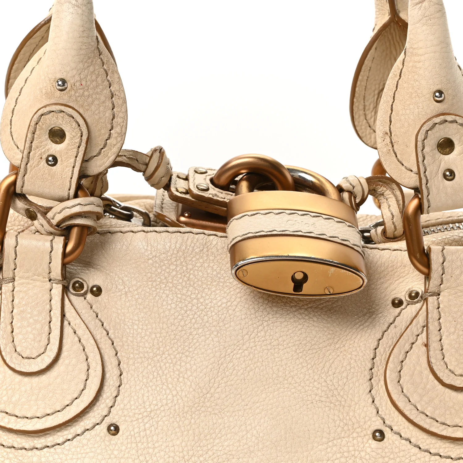 Calfskin Medium Paddington Satchel Ivory - Image 8