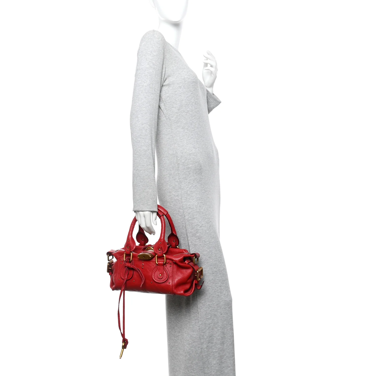 Calfskin Medium Paddington Satchel Rouge - Image 2