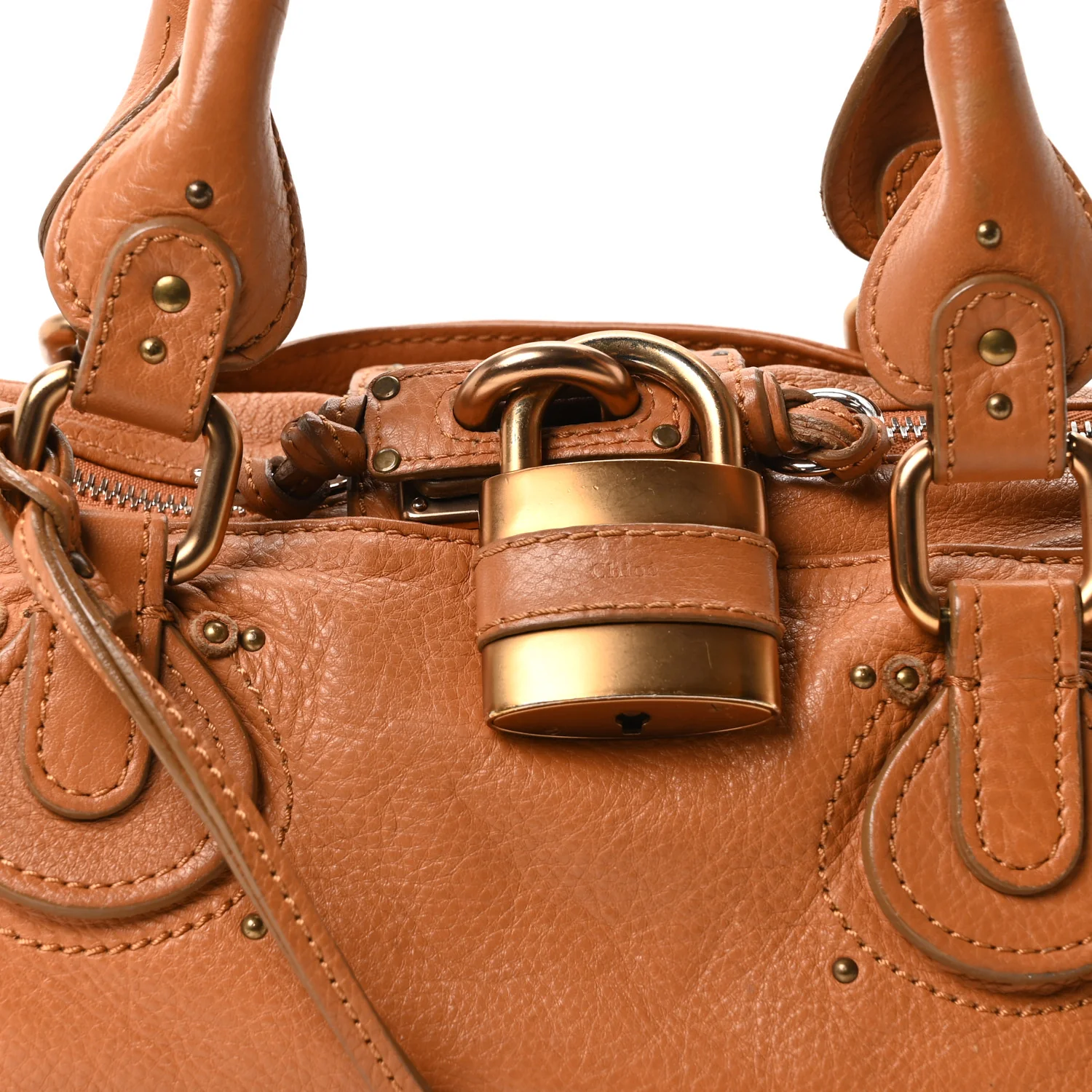 Calfskin Medium Paddington Satchel Tan - Image 8