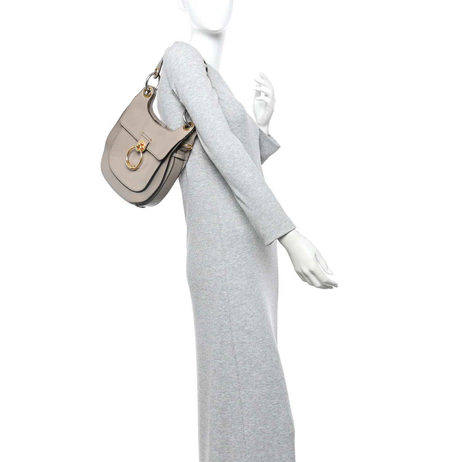 Calfskin Medium Tess Hobo Motty Grey - Image 2