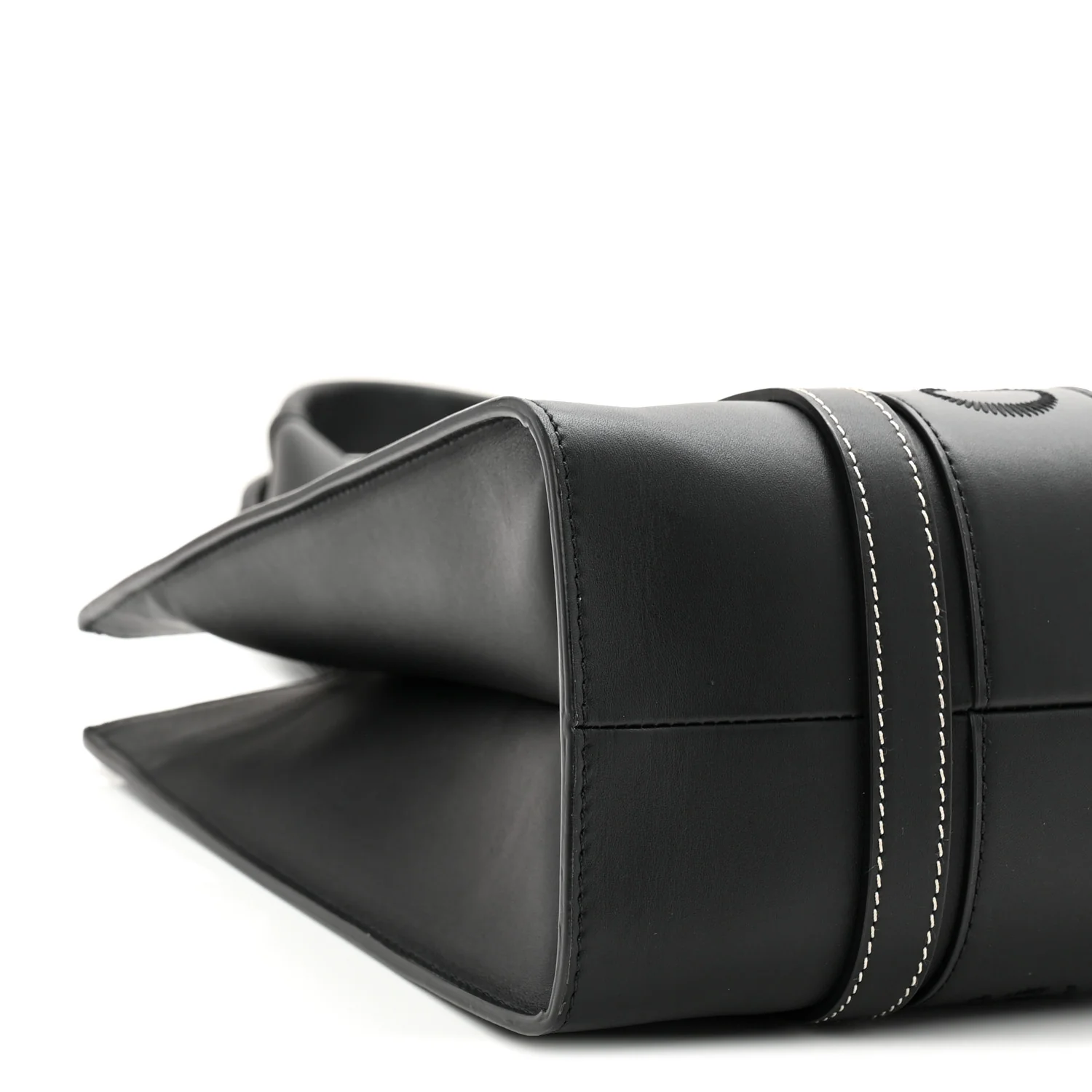 Calfskin Medium Woody Tote Black - Image 9