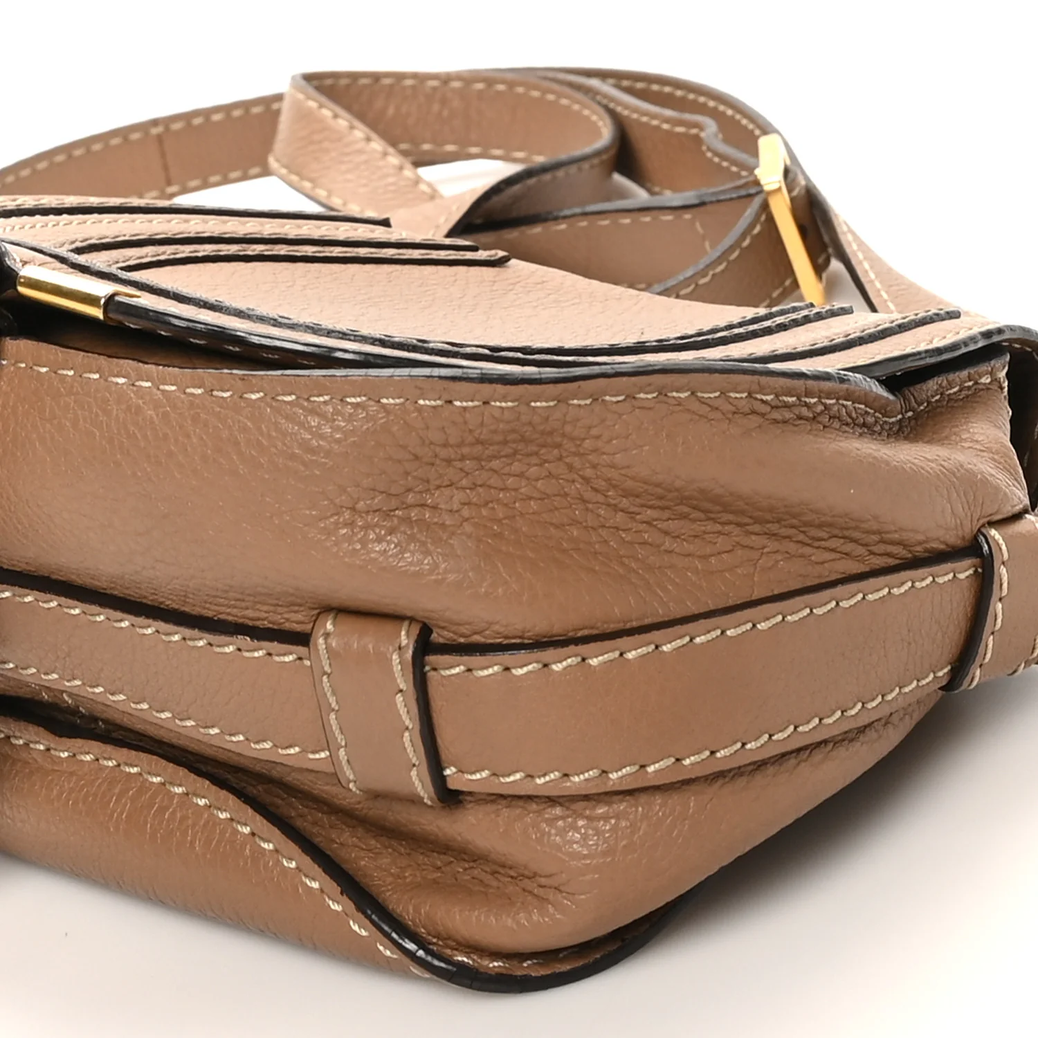 Calfskin Mini Marcie Round Crossbody Bag Nut - Image 9