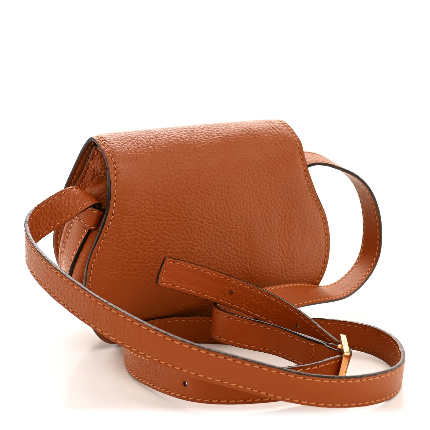 Calfskin Mini Marcie Round Crossbody Bag Tan - Image 3