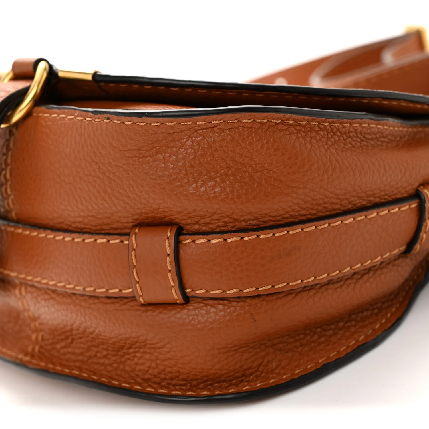 Calfskin Mini Marcie Round Crossbody Bag Tan - Image 10
