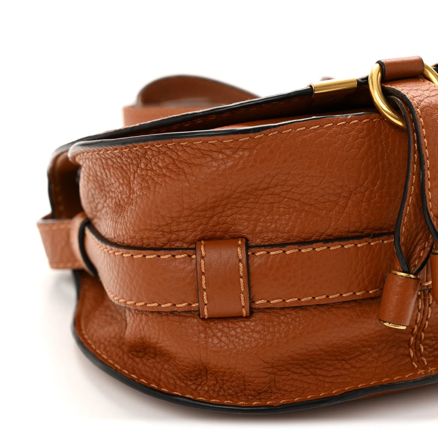 Calfskin Mini Marcie Round Crossbody Bag Tan - Image 9