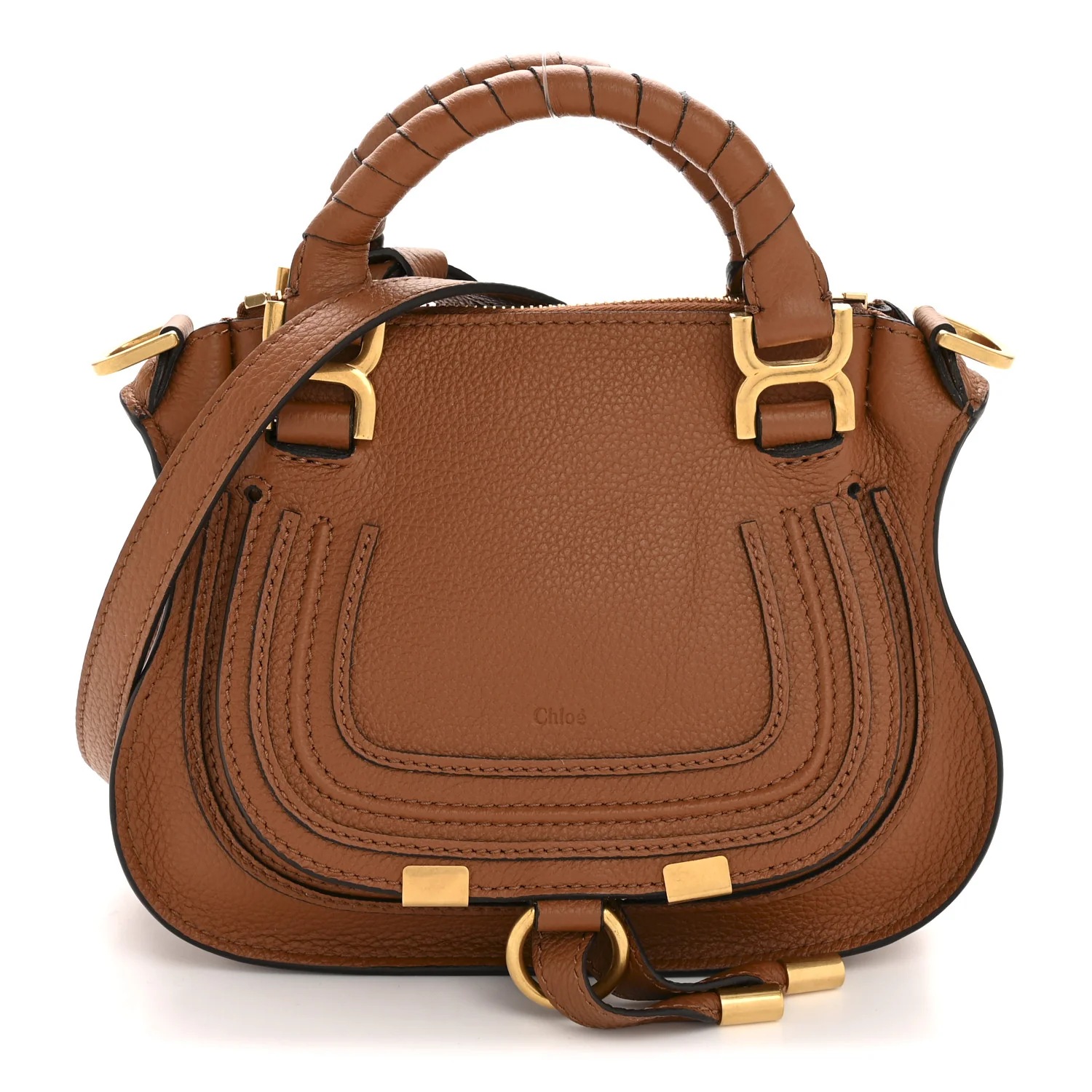 Calfskin Mini Marcie Satchel Tan