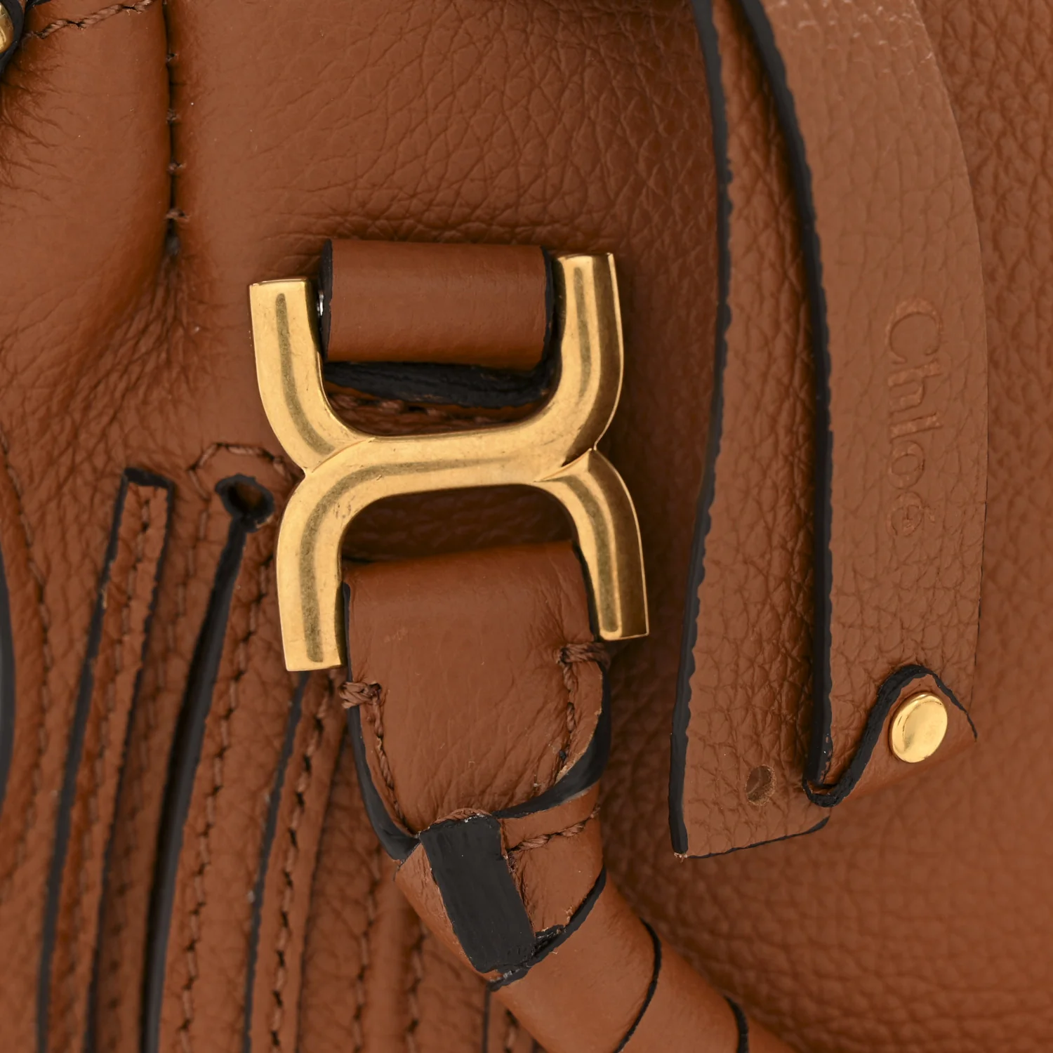 Calfskin Mini Marcie Satchel Tan - Image 11