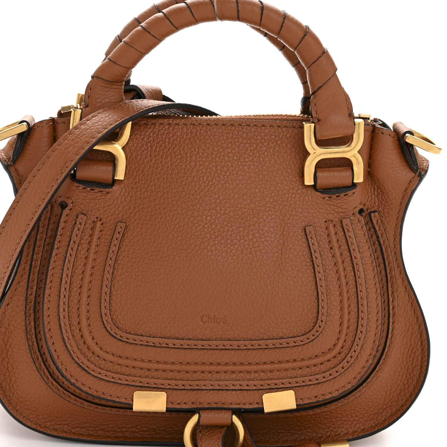 Calfskin Mini Marcie Satchel Tan - Image 8
