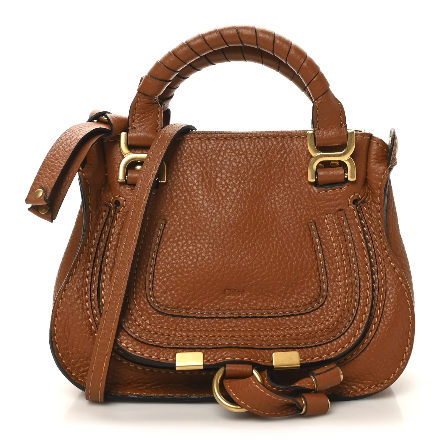 Calfskin Mini Marcie Satchel Tan