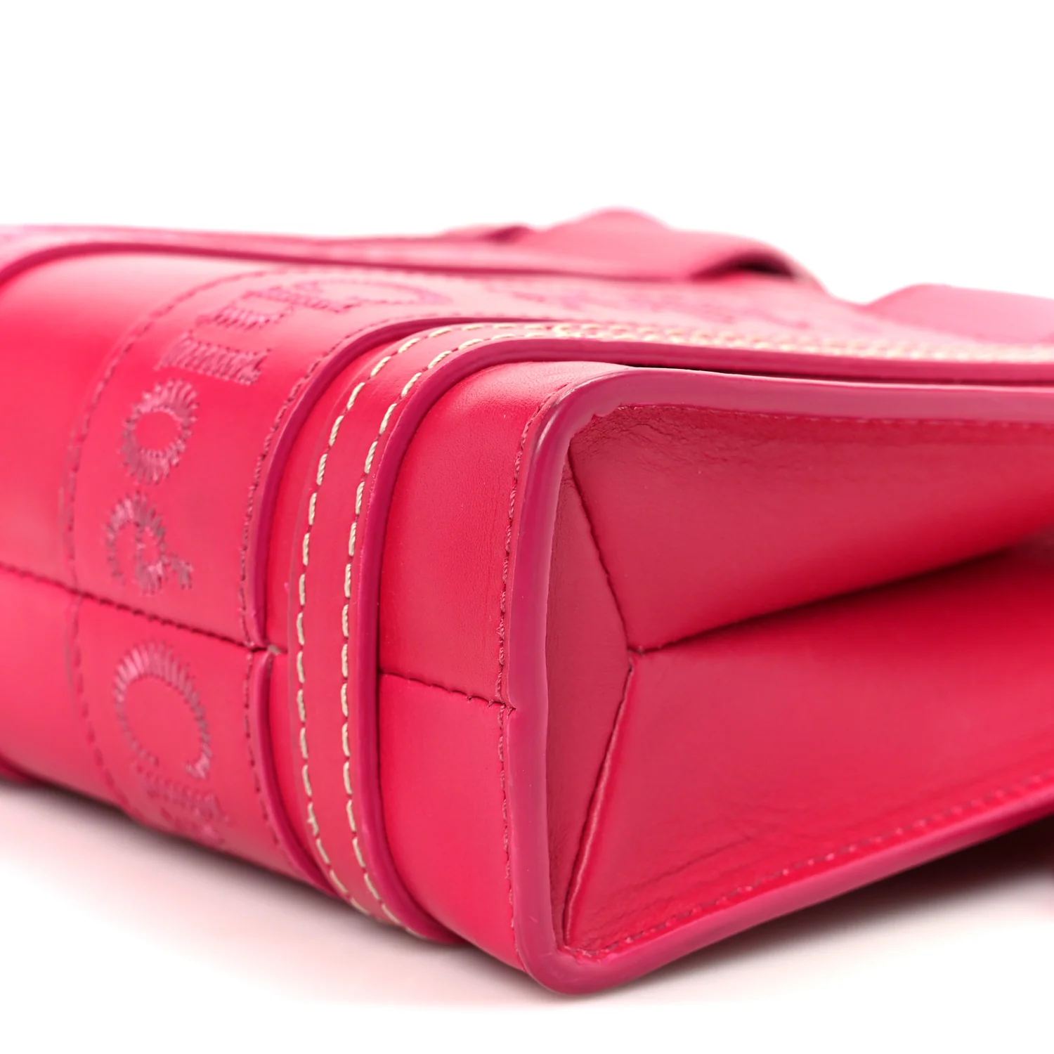 Calfskin Mini Woody Ribbon Tote Fizzy Pink - Image 11