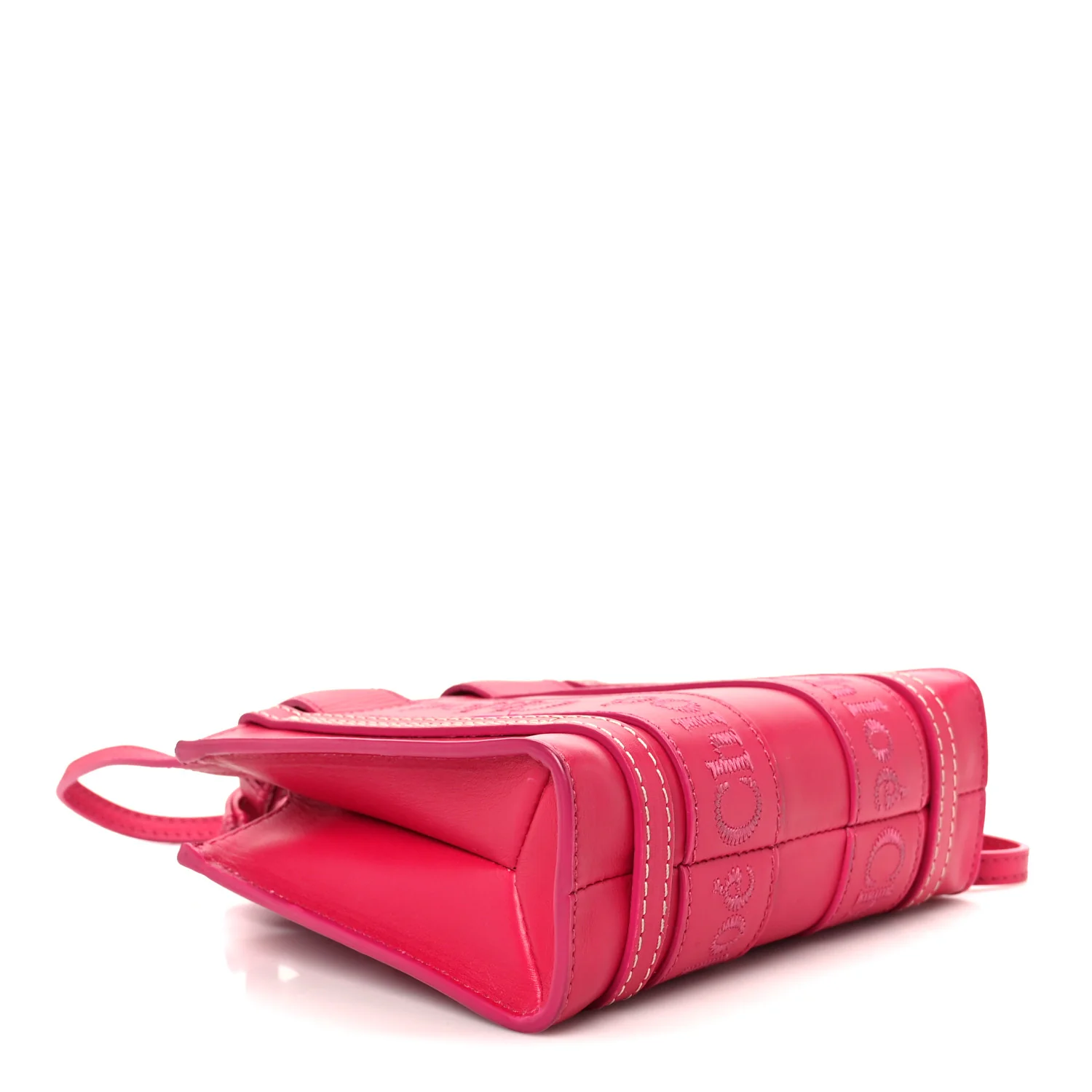 Calfskin Mini Woody Ribbon Tote Fizzy Pink - Image 4