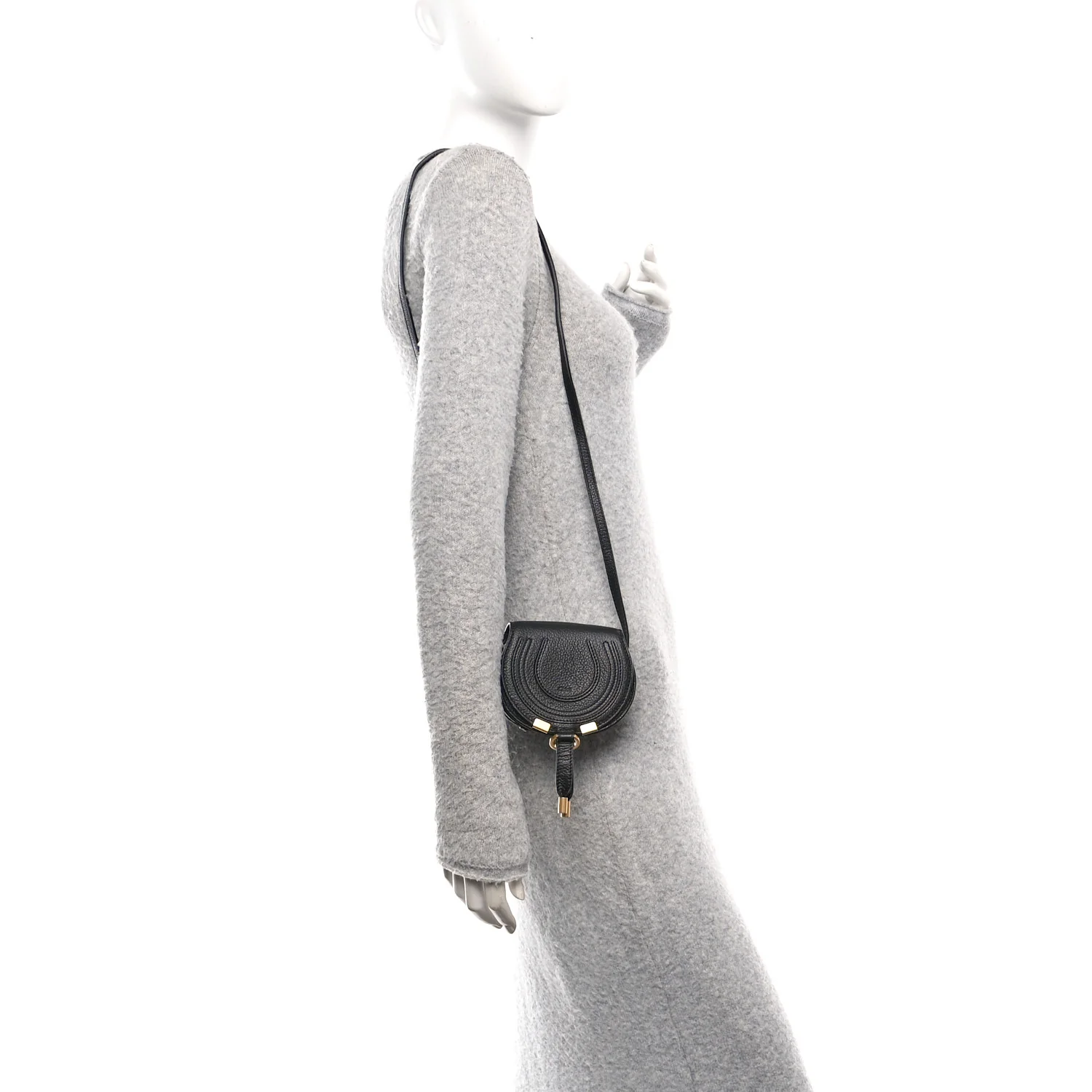 Calfskin Nano Marcie Saddle Bag Black - Image 2