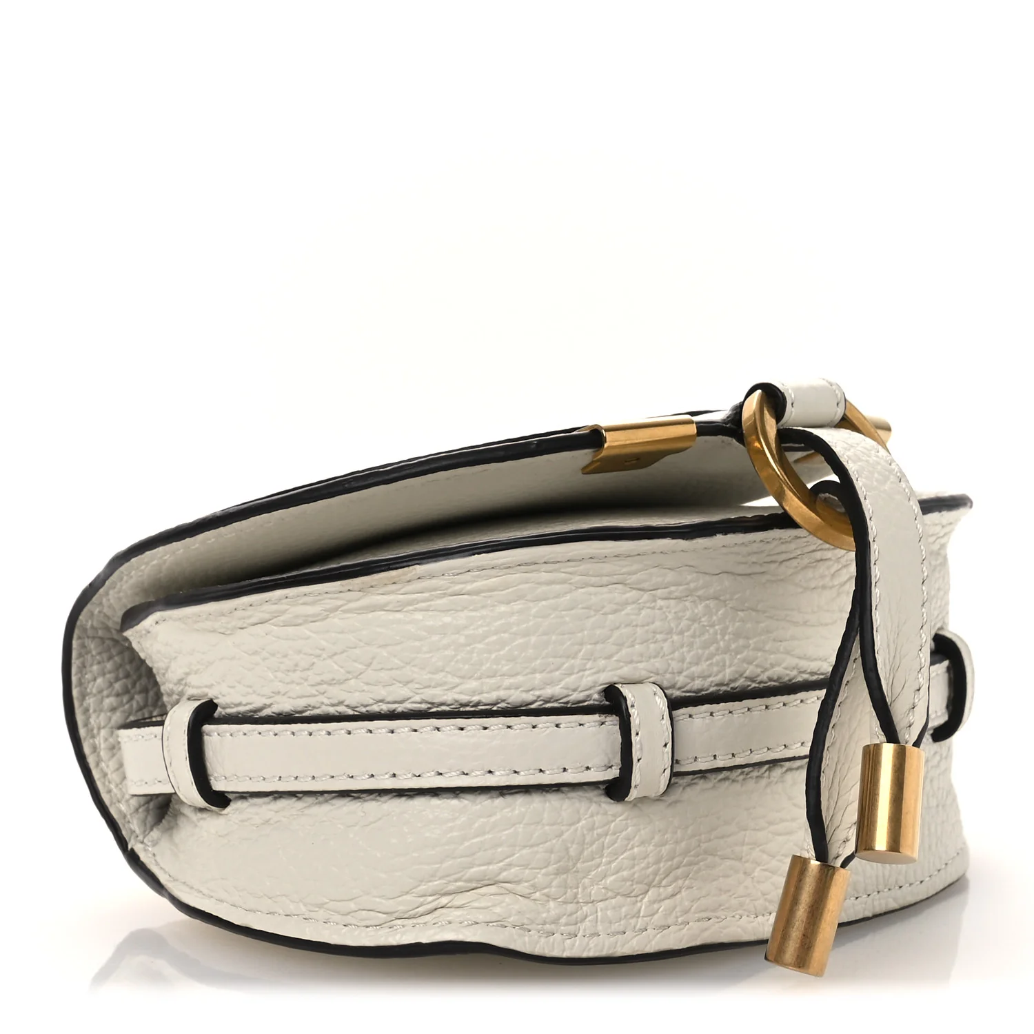 Calfskin Nano Marcie Saddle Bag White - Image 4