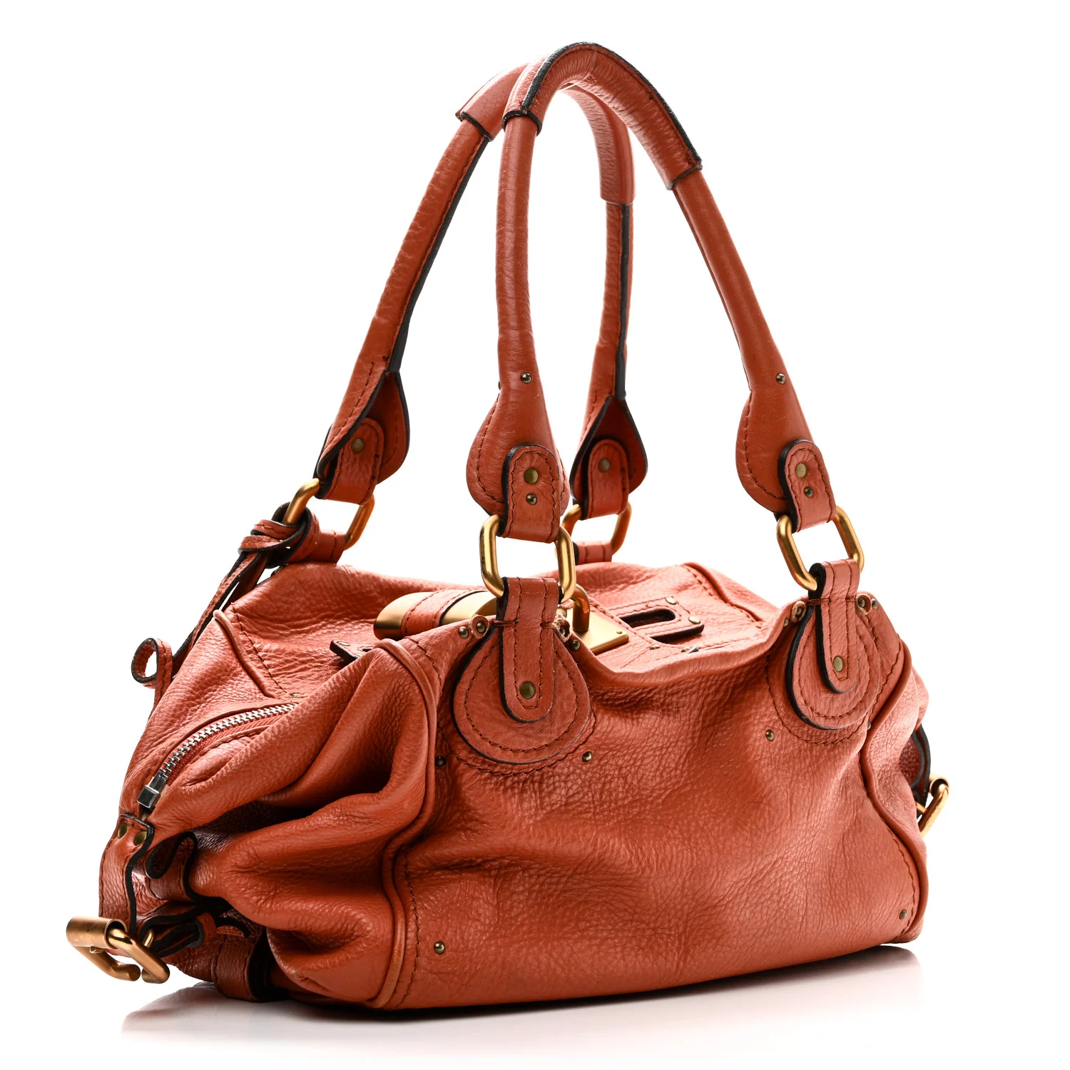 Calfskin Paddington Front Pocket Tote Whiskey - Image 3