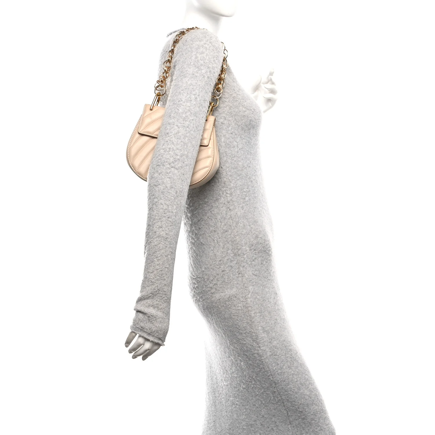 Calfskin Quilted Mini Drew Bijou Shoulder Bag Pearl Beige - Image 2
